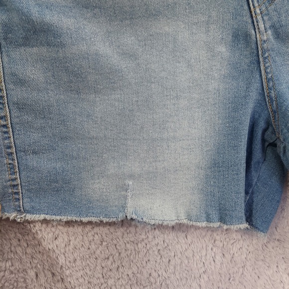 Signature Levi Strauss Heritage High Rise Shorts Frayed Hem Size 16 Light Wash - Picture 2 of 13